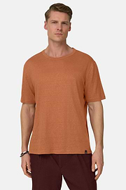T-Shirt Aus Stretch-Leinen-Jersey, Rot, thumb, 1