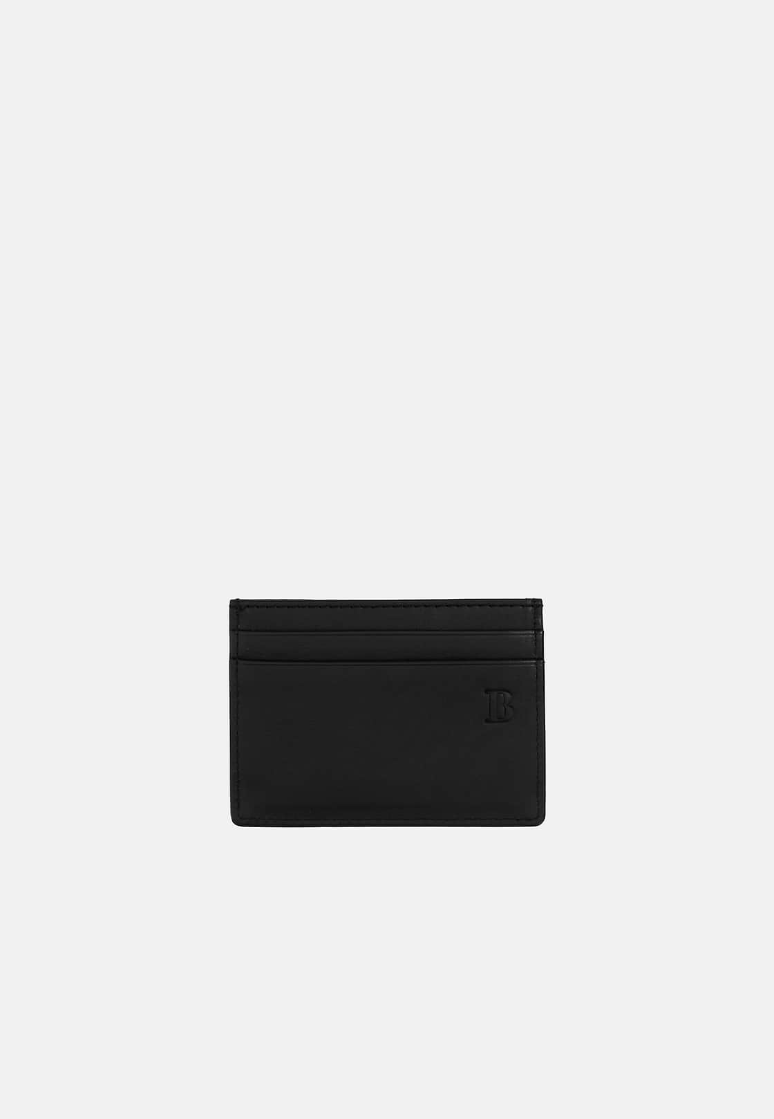 Leather Credit Card Holder, Black, hi-res