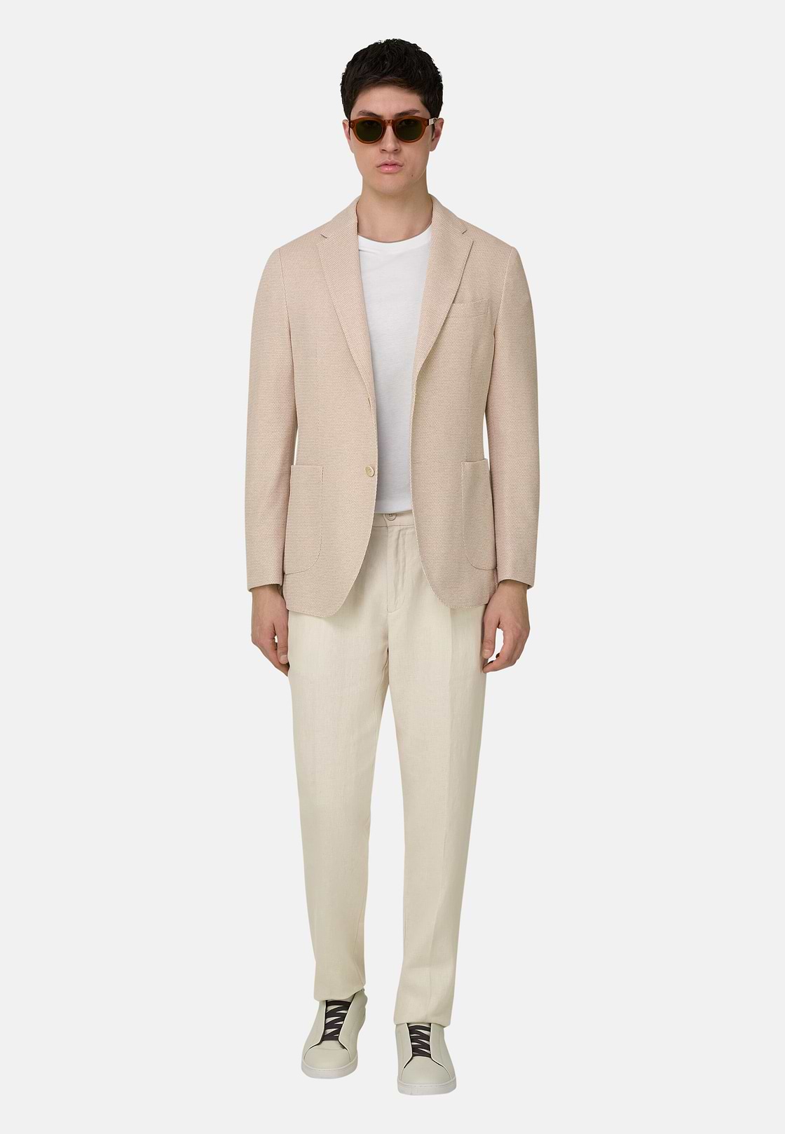 Veste Micro Structure En Polycoton, Sable, hi-res, 1