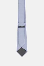 Cravatta Cerimonia Jacquard In Misto Seta, Azzurro, thumb, 3