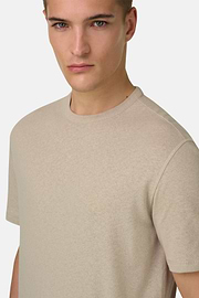 T-Shirt In Cotone Lino, Sabbia, thumb, 4