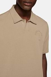 Polo In Jersey Misto Cotone Organico, Beige, hi-res