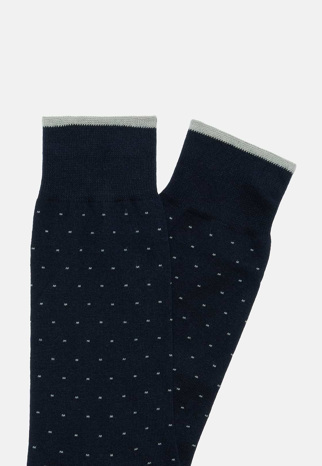 Chaussettes Motif Tête D'Épingle En Coton Bio, bleu marine, hi-res