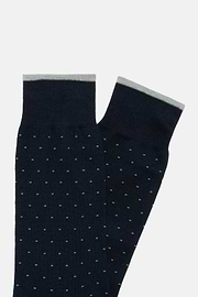 Pinpoint Design Socks in Organic Cotton, Navy blue, hi-res