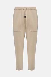 Cotton Trousers, Beige, hi-res