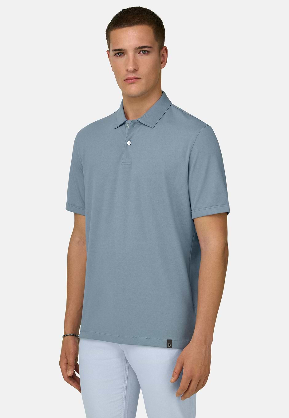 Polo de Piqué de Alto Rendimiento con Hilo S-Cafè®, Azul claro, hi-res