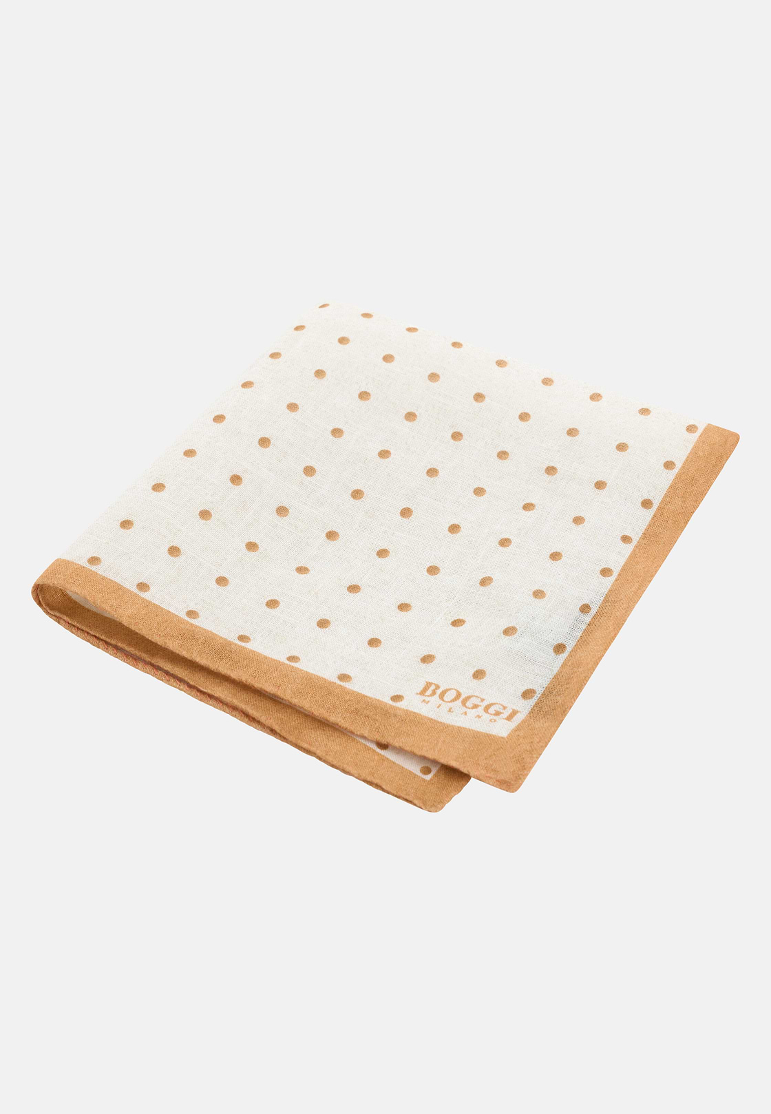 Polka Dot Linen Pocket Square, Orange, hi-res, 1
