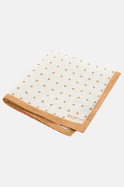 Polka Dot Linen Pocket Square, Orange, thumb, 1