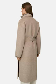 Coat in Wool Cashmere Single-Breasted, Sand, thumb, 4