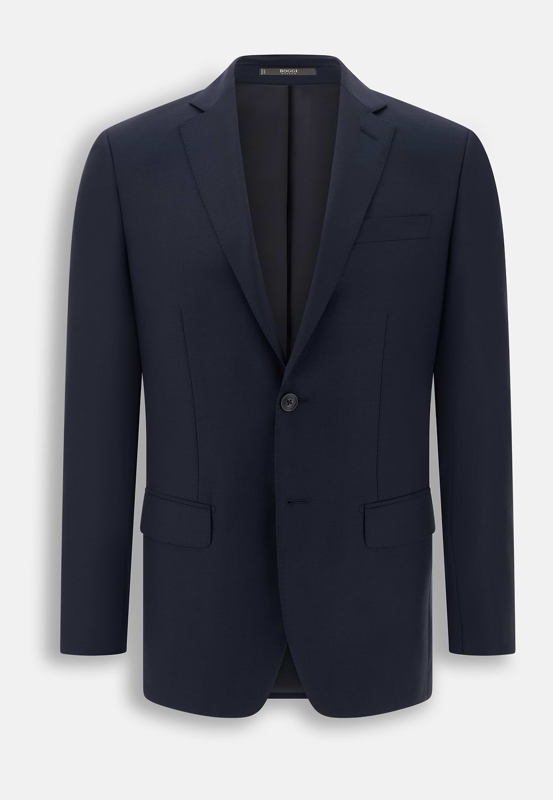Pak Krijtstreep in Elastisch Wol, Navy blue, hi-res, 7