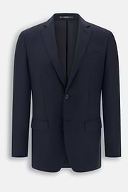 Pak Krijtstreep in Elastisch Wol, Navy blue, thumb, 7