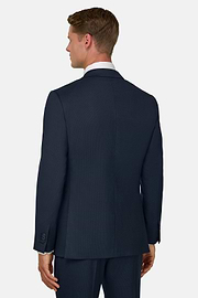 Suit Micro Patterned Stretch Wool, Navy blue, thumb, 5