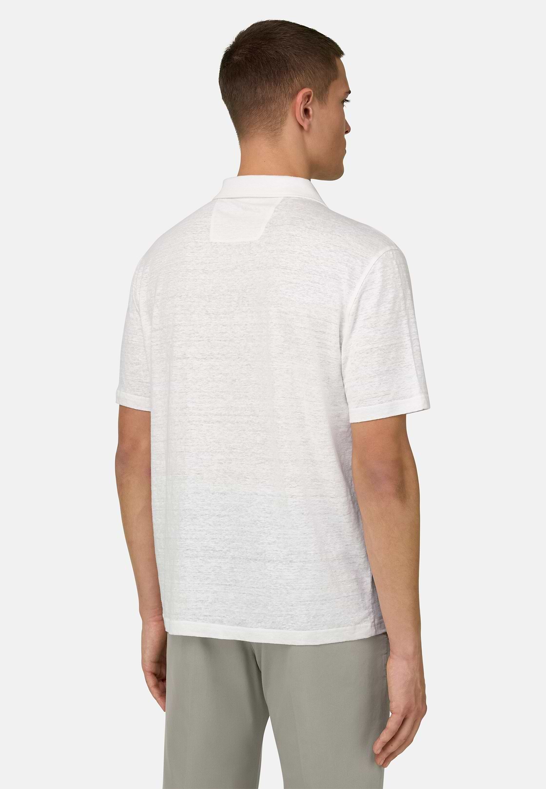 Polo En Jersey De Lin Extensible, Blanc, hi-res, 3