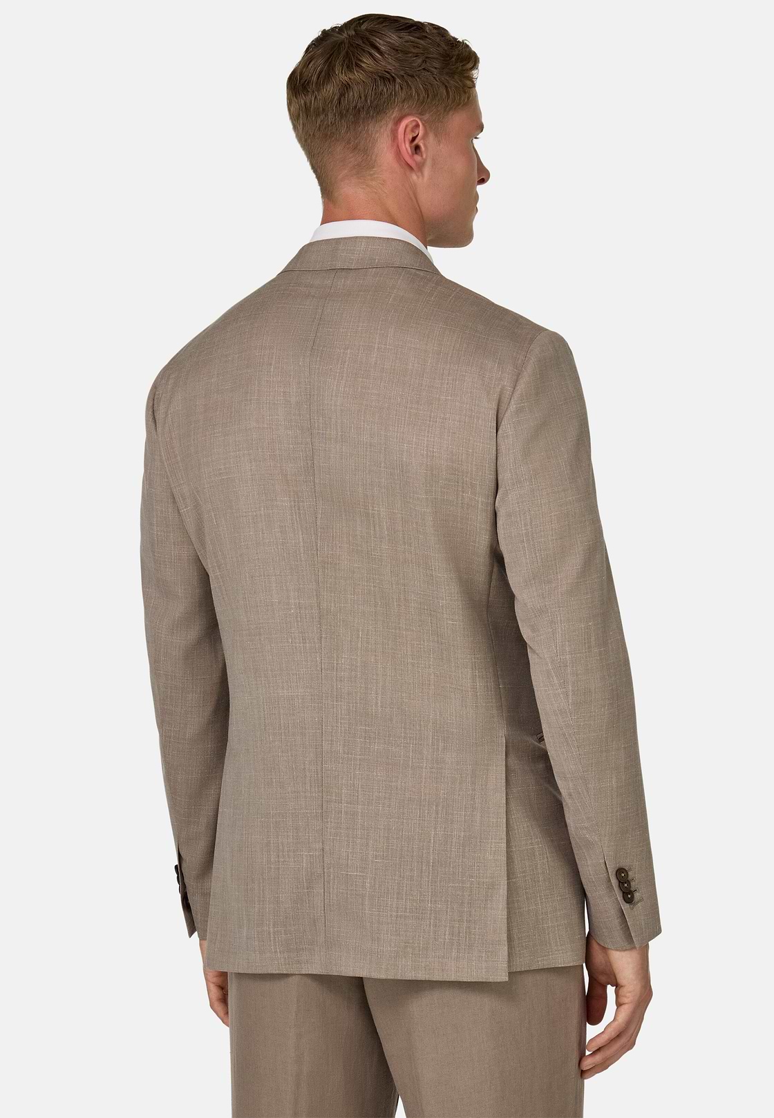 Wool, Linen and Silk Jacket, Taupe, hi-res
