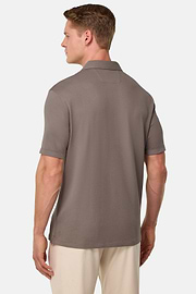 S.Cafè® High-Performance Piqué Polo Shirt, Taupe, hi-res