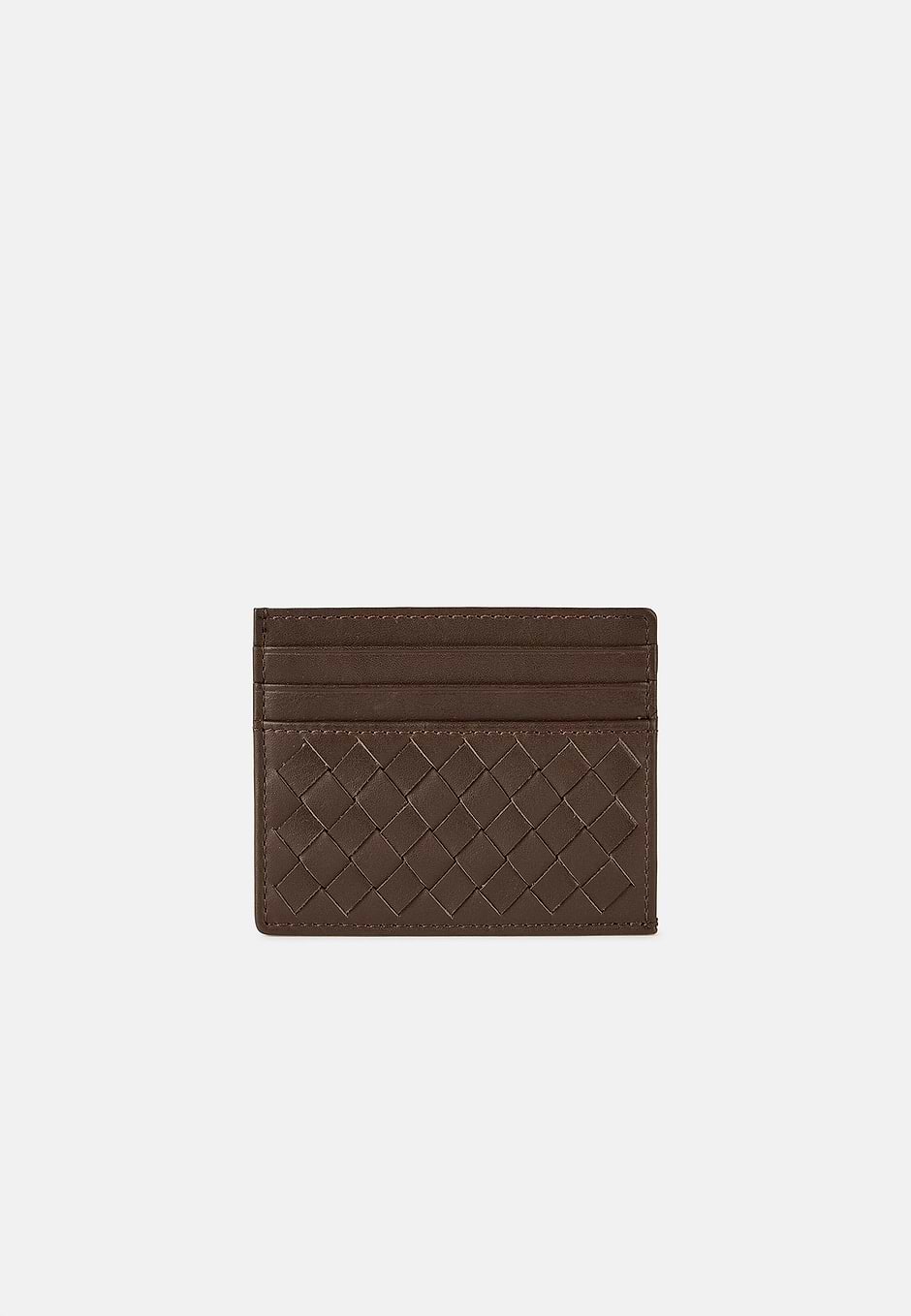 Porte-Cartes En Cuir, Marron foncé, hi-res