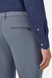 Stretch Cotton/Tencel Trousers, Indigo, hi-res