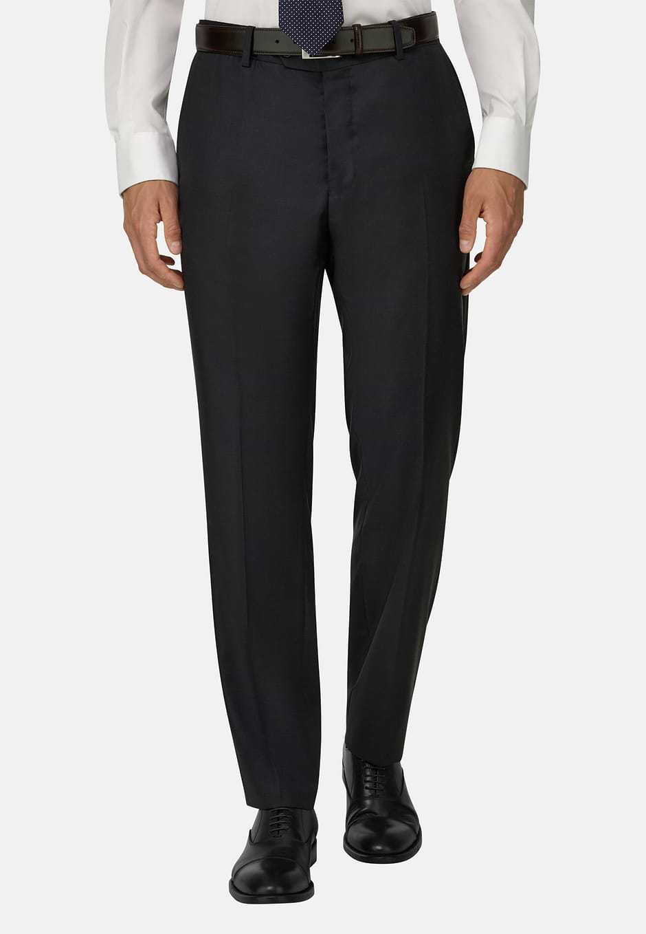 Pants in Pure Wool 130S, Navy blue, hi-res