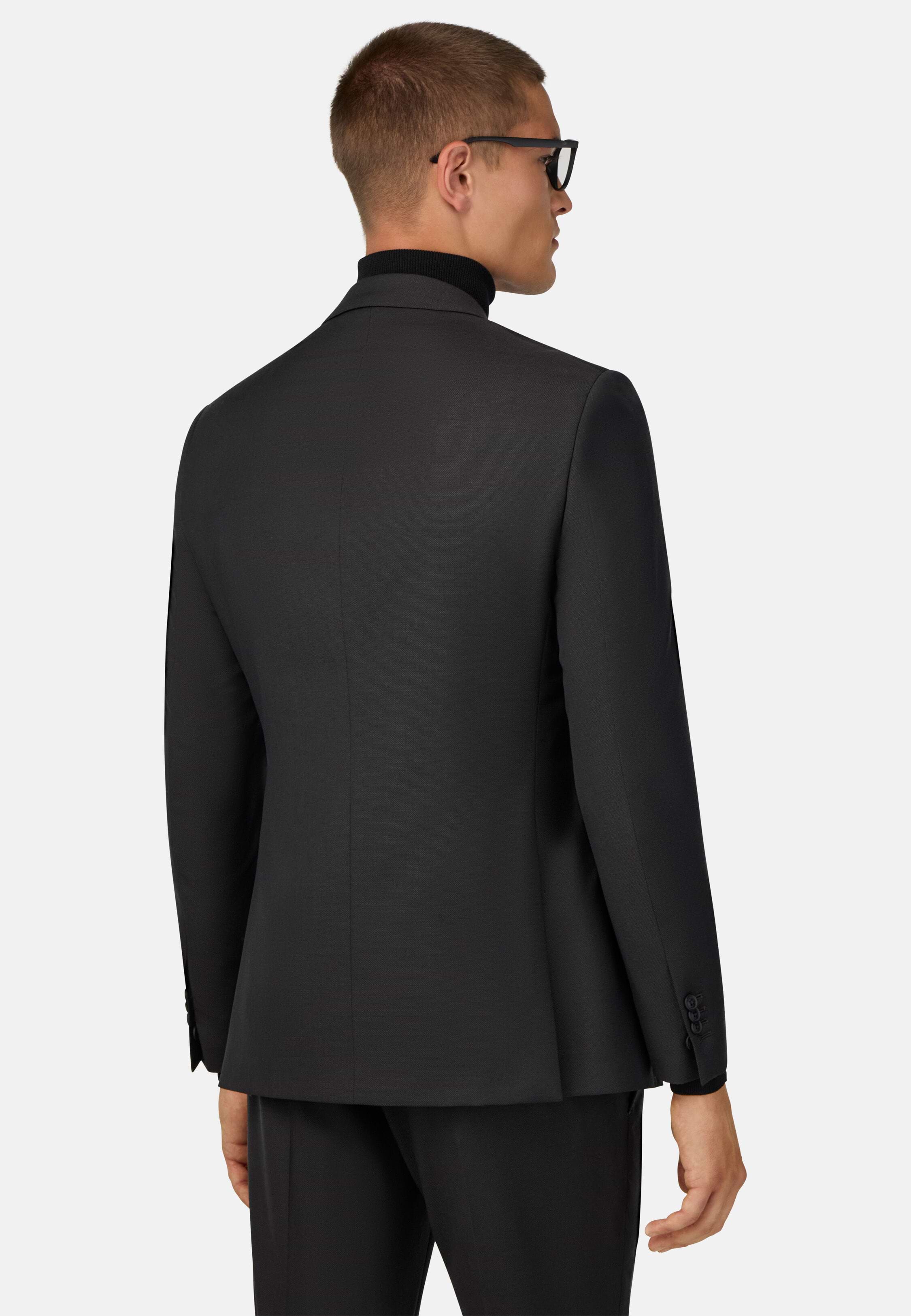 Small Patterned Suits Men's Micro Pattern Suit in Natural Stretch Wool | Boggi Milano