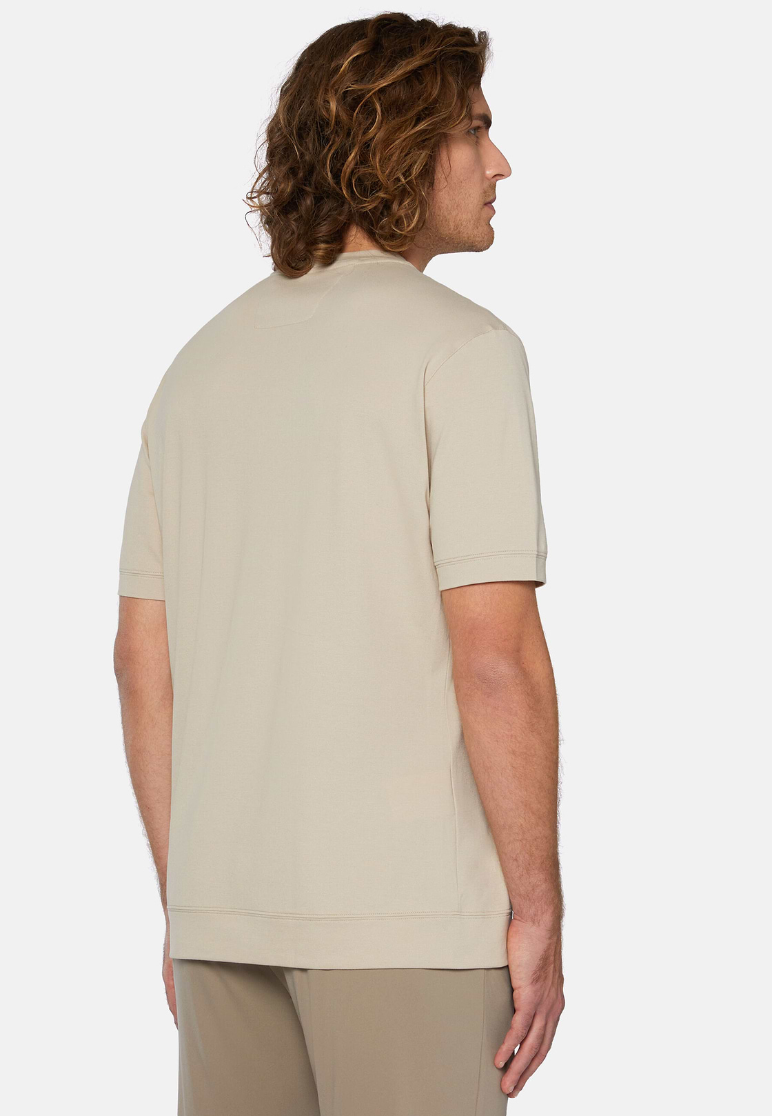 T-Shirt In Piquè Performante, Beige, hi-res