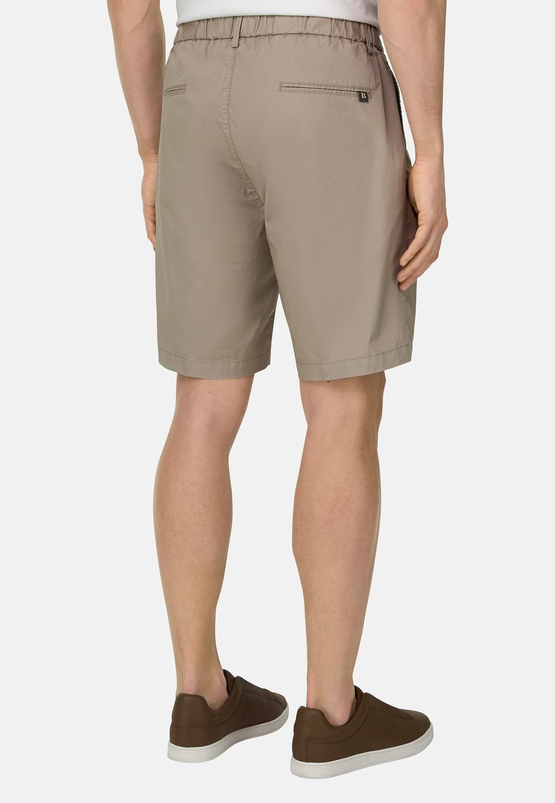 Bermuda In Cotone Con Coulisse, Taupe, hi-res, 3
