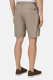 Bermuda In Cotone Con Coulisse, Taupe, thumb, 3