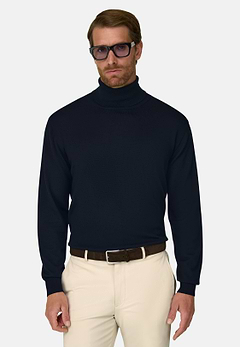 Rollkragenpullover aus extrafeiner Merinowolle