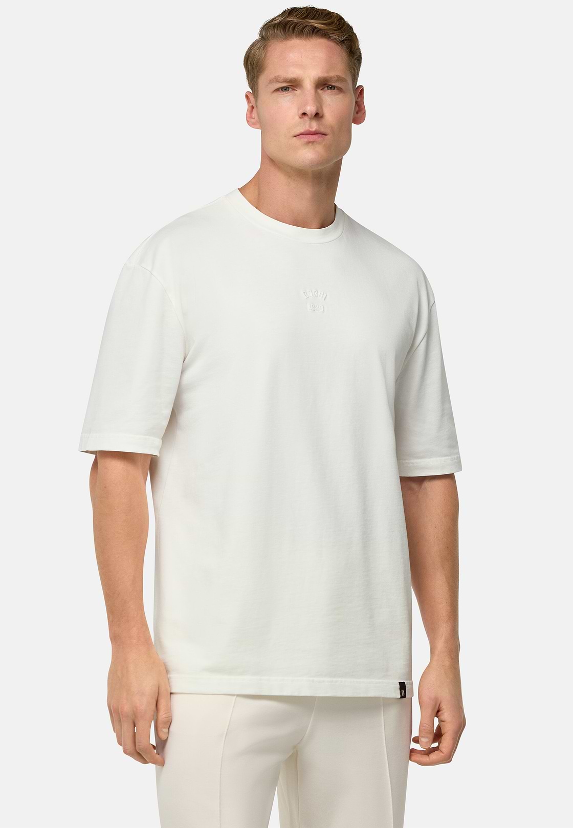T-Shirt In Jersey Di Cotone, Bianco, hi-res