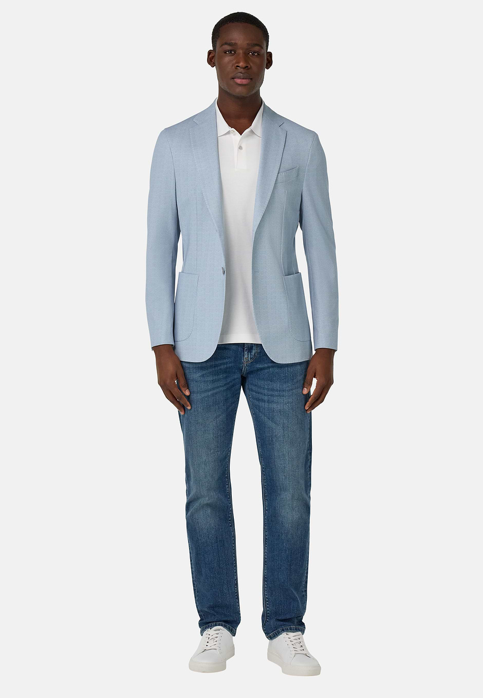 Veste Imprimée en Jersey De Coton, Bleu clair, hi-res