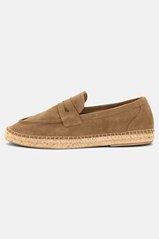 Tellin Suede Leather Espadrilles, Brown, thumb, 1