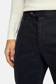 Stretch Cotton Trousers, Navy blue, hi-res