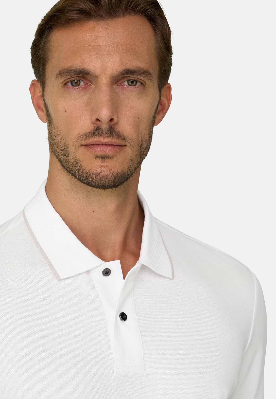 Polo aus Stretchgewebe Piqué Mischgewebe Cool Jade, Weiß, hi-res, 3