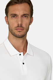 Polo aus Stretchgewebe Piqué Mischgewebe Cool Jade, Weiß, thumb, 3