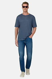 T-shirt En Jersey De Lin Extensible, Air-bleu, thumb, 2