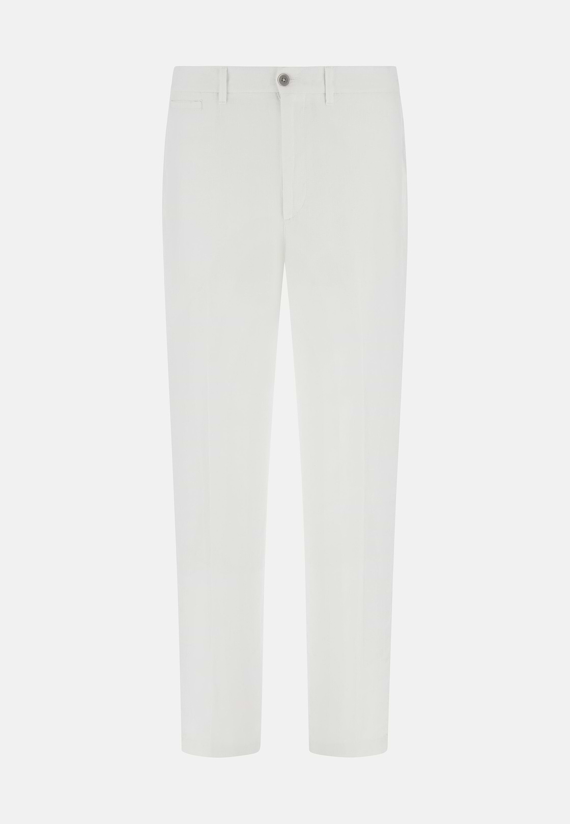 Pantalon En Lin, Blanc, hi-res