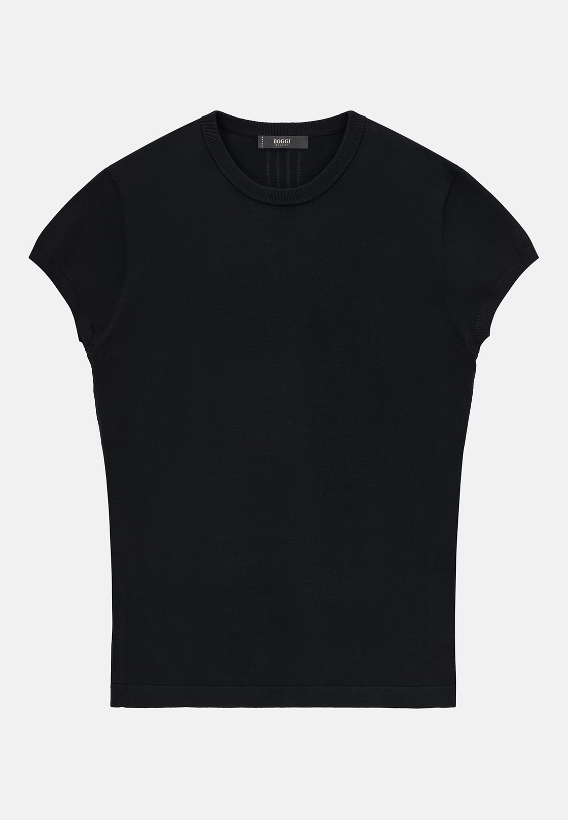 T-Shirt Aus Baumwoll-Seiden-Strick, Schwarz, hi-res, 5