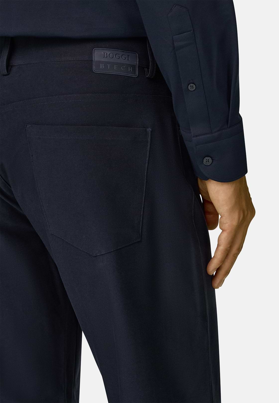 Jeans in Technical Fabric B Tech, Navy blue, hi-res, 3