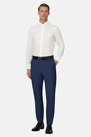 Camicia In Cotone Slim Fit, Bianco, thumb, 1