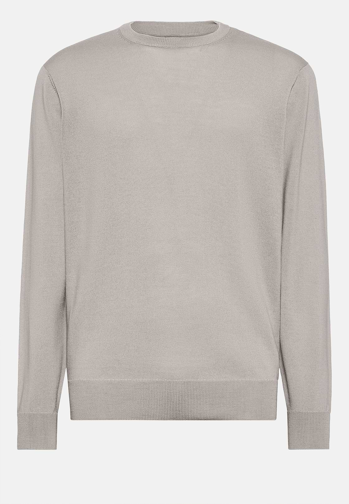 Sand Merino Wool Crew Neck Jumper, Sand, hi-res