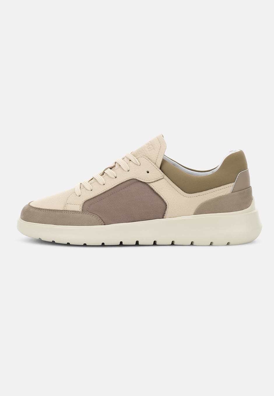 Nimbus Leather and Technical Fabric Trainers, Taupe, hi-res