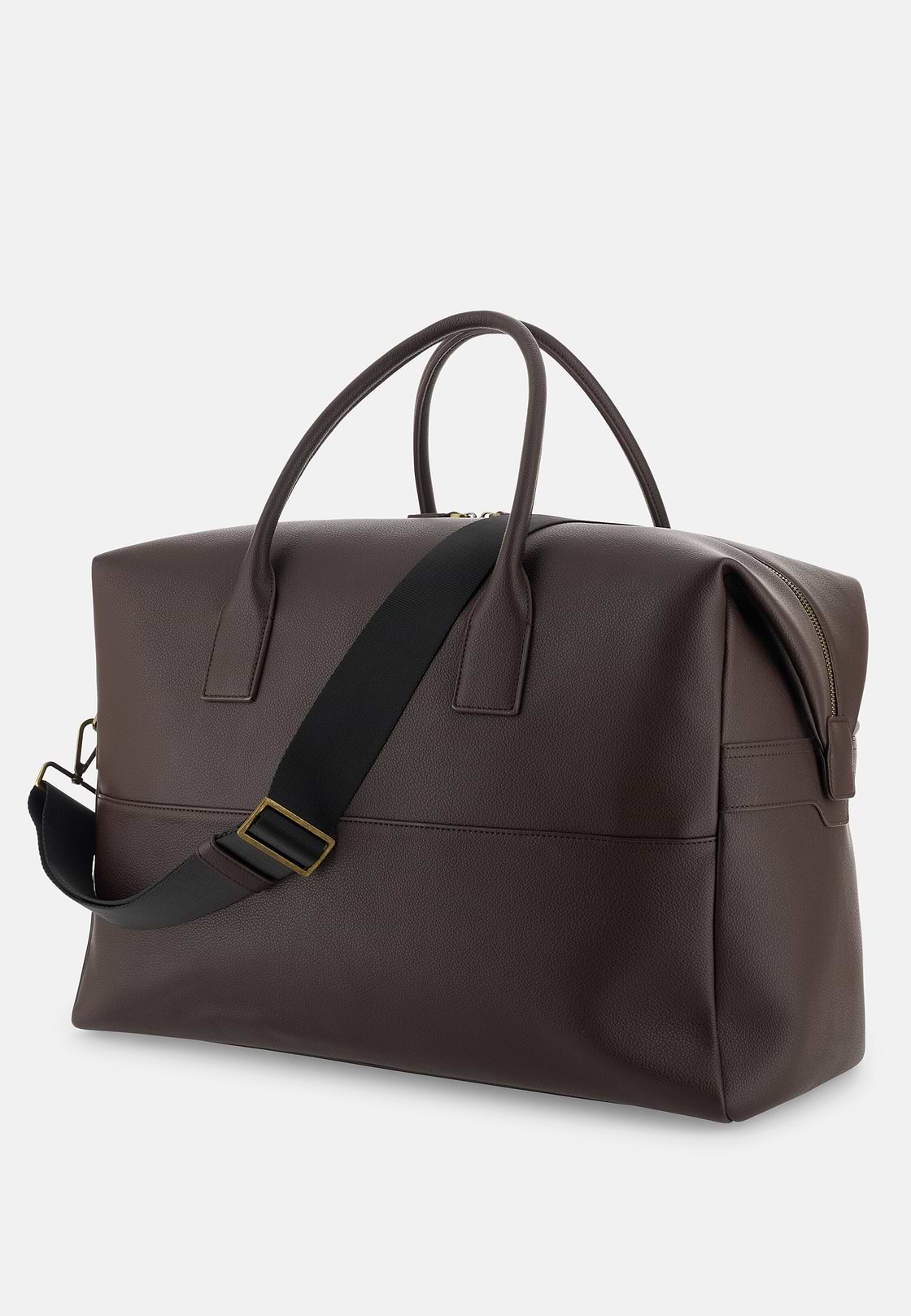 Duffle Bag in Leather-Effect Fabric, Dark brown, hi-res, 4