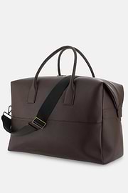 Duffle Bag in Leather-Effect Fabric, Dark brown, thumb, 4