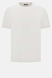 Cotton Crêpe Knit T-Shirt, White, hi-res