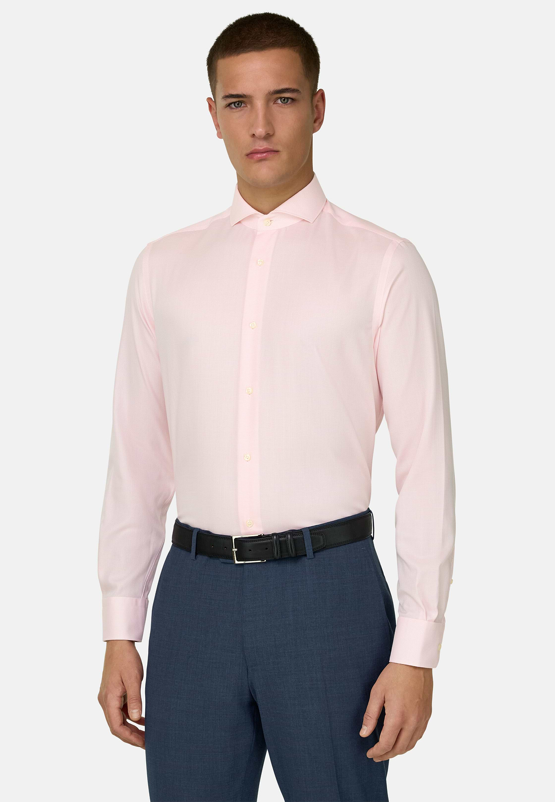 Hemd Aus Baumwolle Slim Fit, Rosa, hi-res, 1