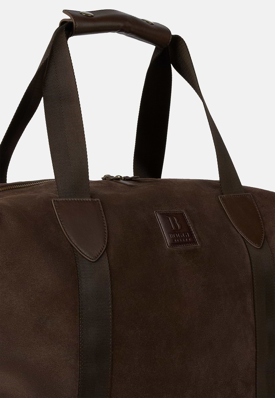 Travel Bag In Suede Leather, Brown, hi-res