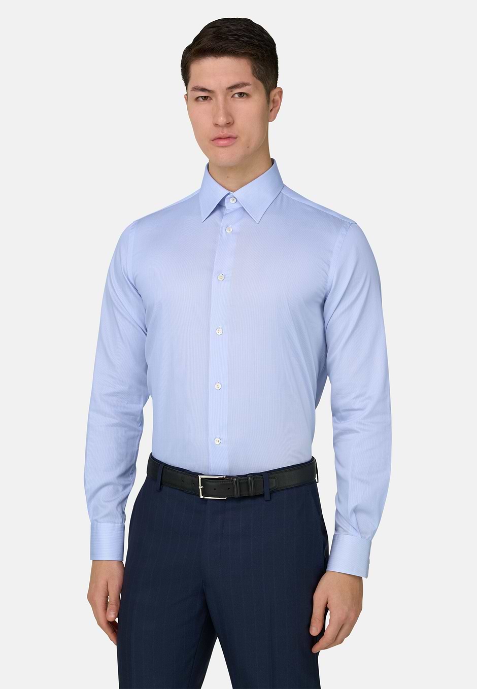 Regular Fit Cotton Twill Shirt, Light Blue, hi-res