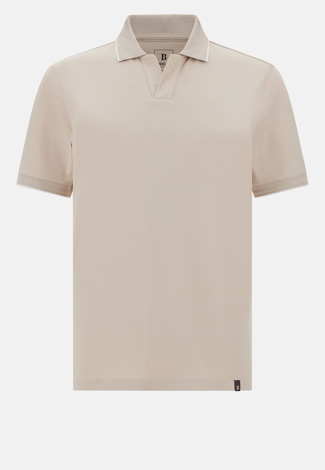 S.Cafè® High-Performance Piqué Polo Shirt, Sand, hi-res