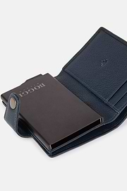 Leather Credit Card Holder, Navy blue, hi-res