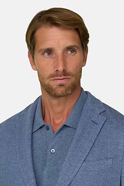 Blazer Herringbone Wool Cotton B Jersey, Indigo, thumb, 3