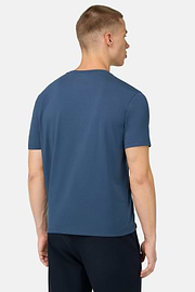 T-Shirt In Stretch Supima Cotton, Air-blue, hi-res